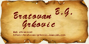 Bratovan Grković vizit kartica
